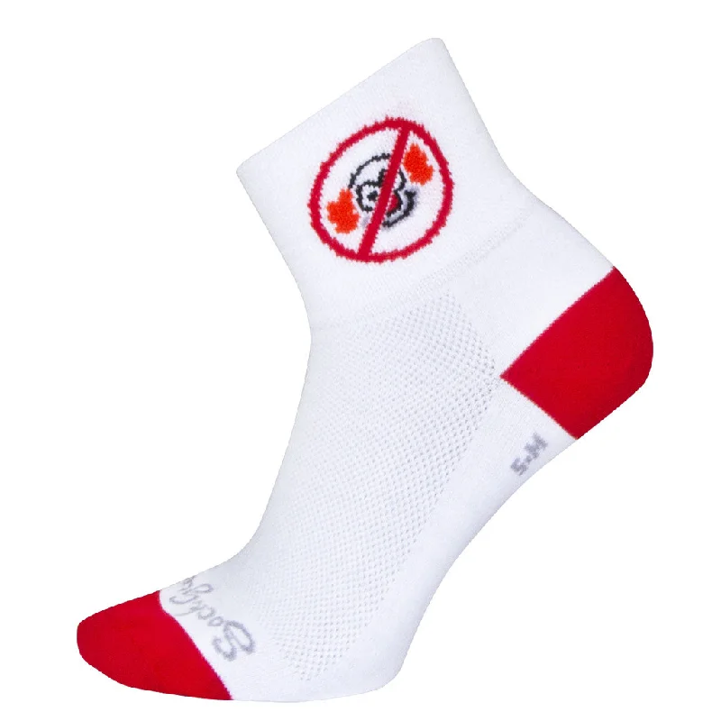 Sockguy No Bozos Socks 5-9 White/Red