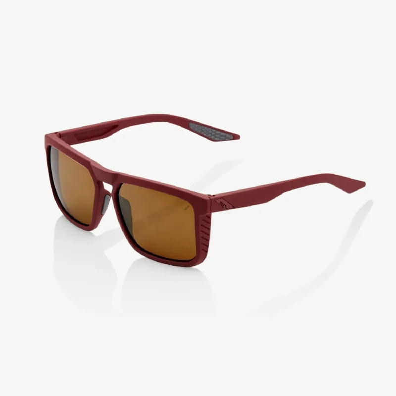 100% Sunglasses Renshaw Soft Tact Crimson Bronze Lens