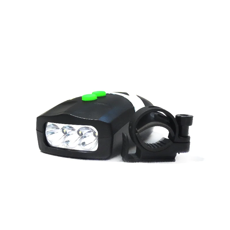 Leader Bicycle  Bell with 3-LED Front Head Light (Black Color)