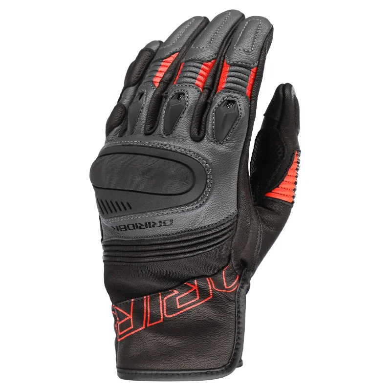 DRIRIDER TORQUE SHORT CUFF GLOVES - BLACK/GREY/RED