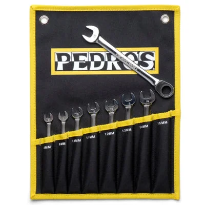 Pedros Ratcheting Wrench Set 8:14-15Mm W/Pouch Ratcheting Combo Wrench Set  Tools