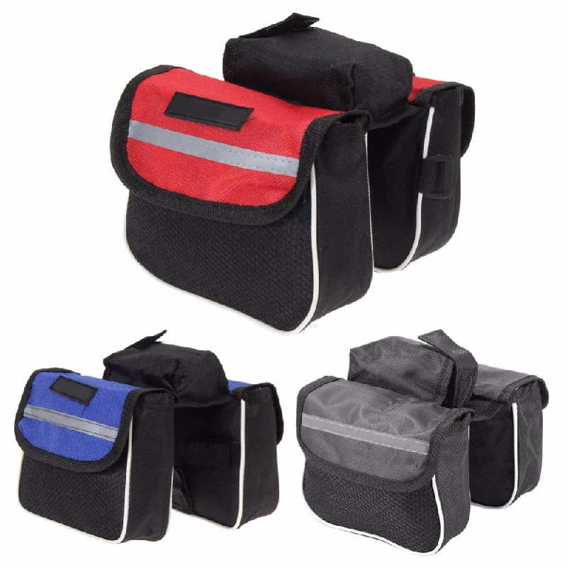 Cycling Sport Frame Front Tube Bag Bicycle Bag Cycling Sport Top Frame Front Pannier Saddle Tube Bag Double Side Pouch Bag