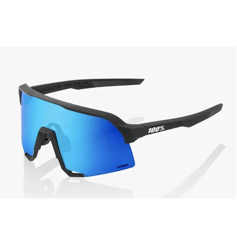 100% Sunglasses S3 Matte Black Hiper Blue