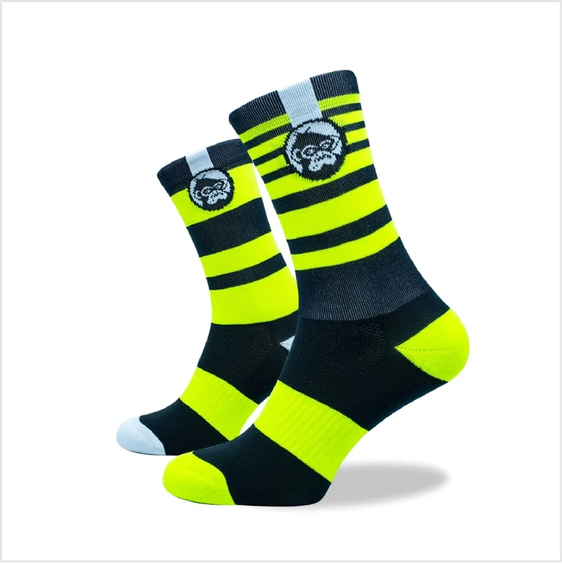 Grumpy Monkey Bumble Bee Socks Yellow Black