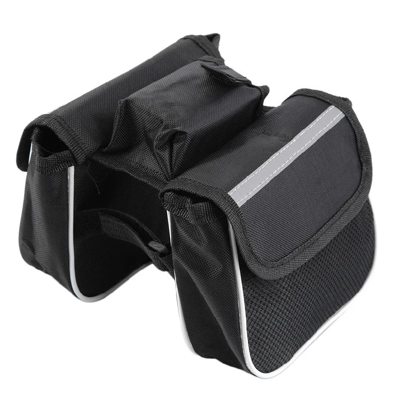 Bicycle Cycling Frame Pannier Saddle Front Tube Bag Both Side Double Pouch