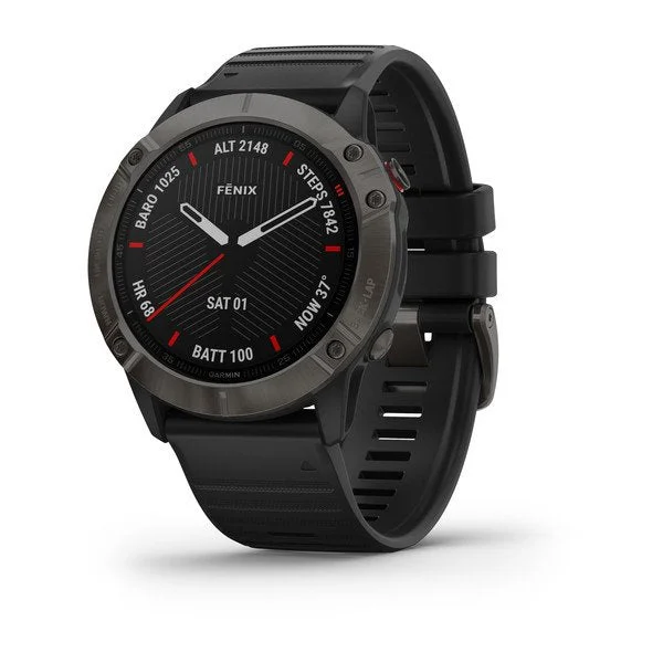 Garmin Fenix 6X Sapp Carbon Gray Dlc W/blk Band