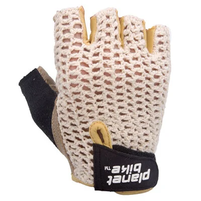 P-Bike Glove,Taurus Medium Tan/Blk,Crochet Leather Glove Taurus Planet Bike Apparel