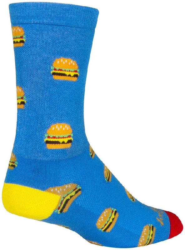 SockGuy Crew Burgers Socks - 6" Large/X-Large