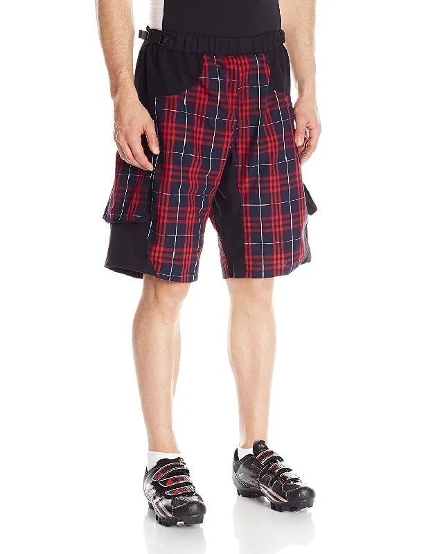 Outlaw Bullet Men's MTB Short Red Plaid (Medium)