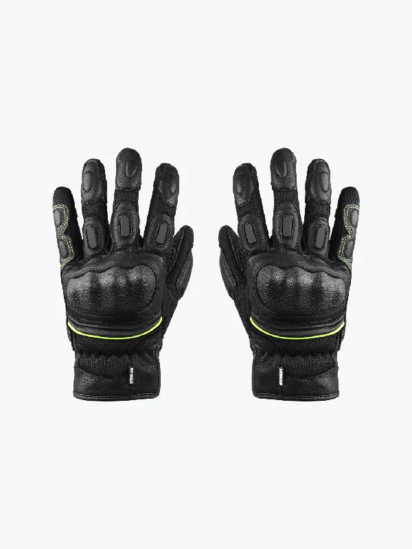 Rynox Tornado Pro 3 Gloves-Black HI-VIZ Green