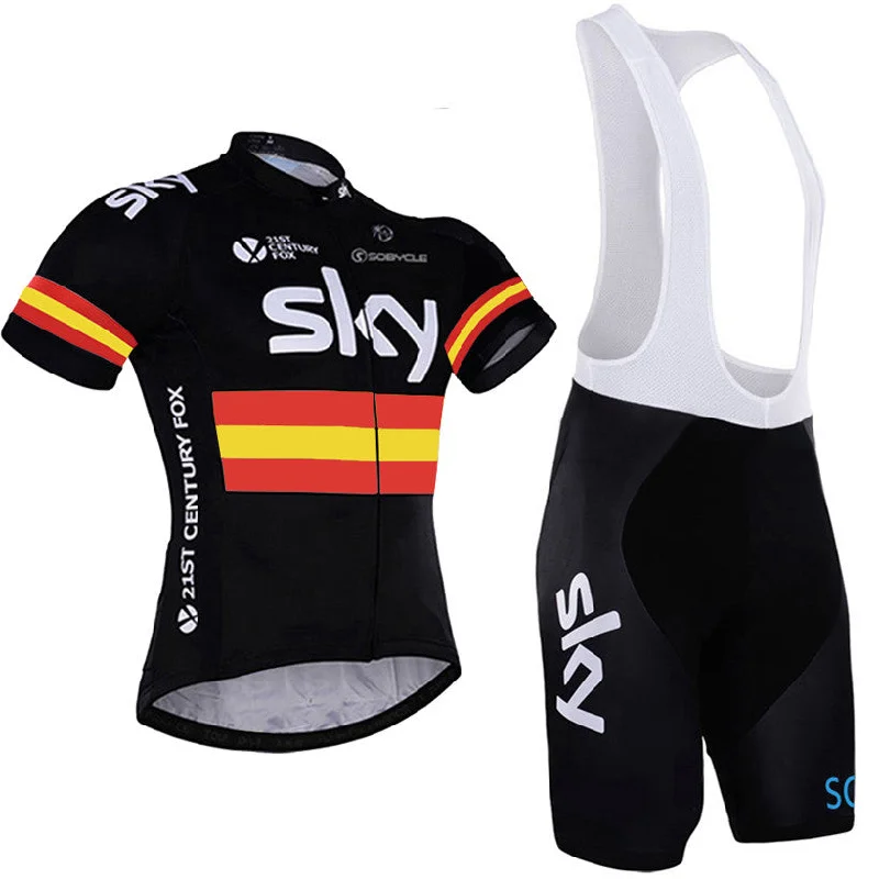 Cycling jersey bib shorts gel Black bicycle clothing MTB Ropa Ciclismo pro team sky Bicycling wear