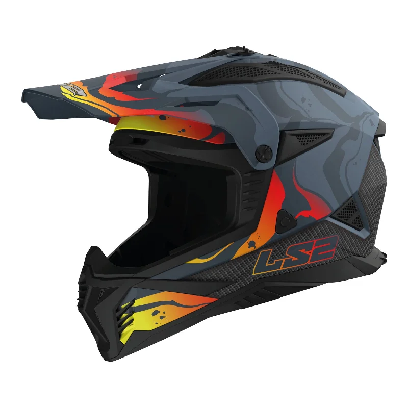 LS2 MX708 FAST II HELMET - DARK GREY/RED