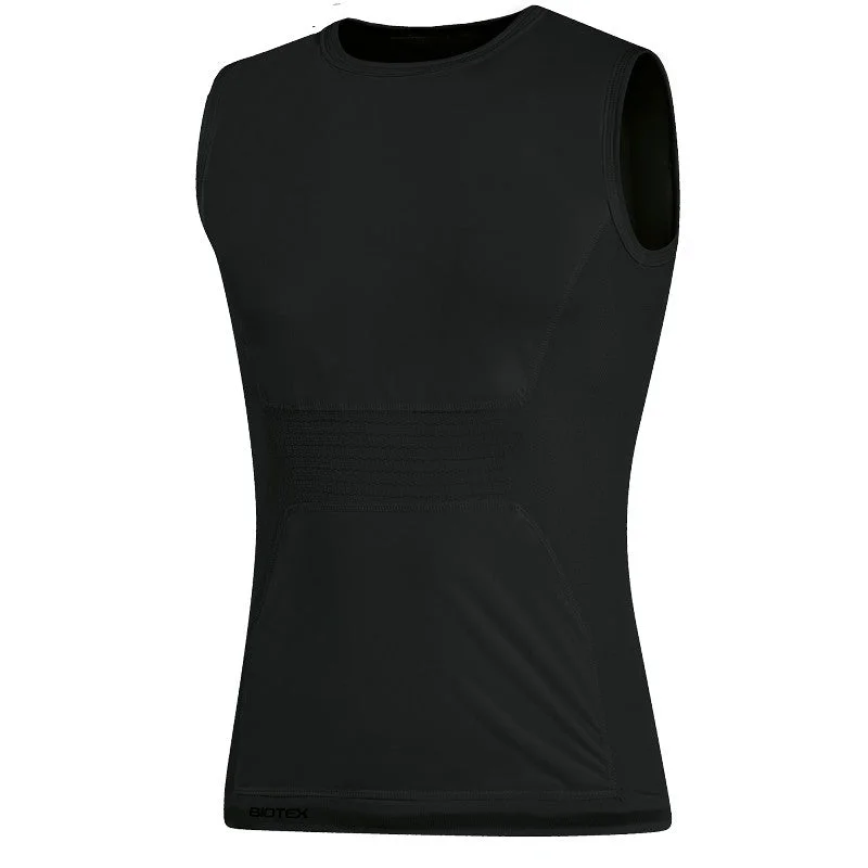 Maglia intima senza maniche Biotex Antivento Seamless - Nero