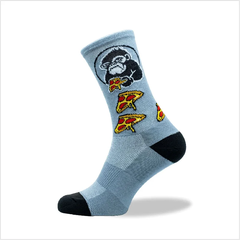 Grumpy Monkey The Pizza Sock Grey